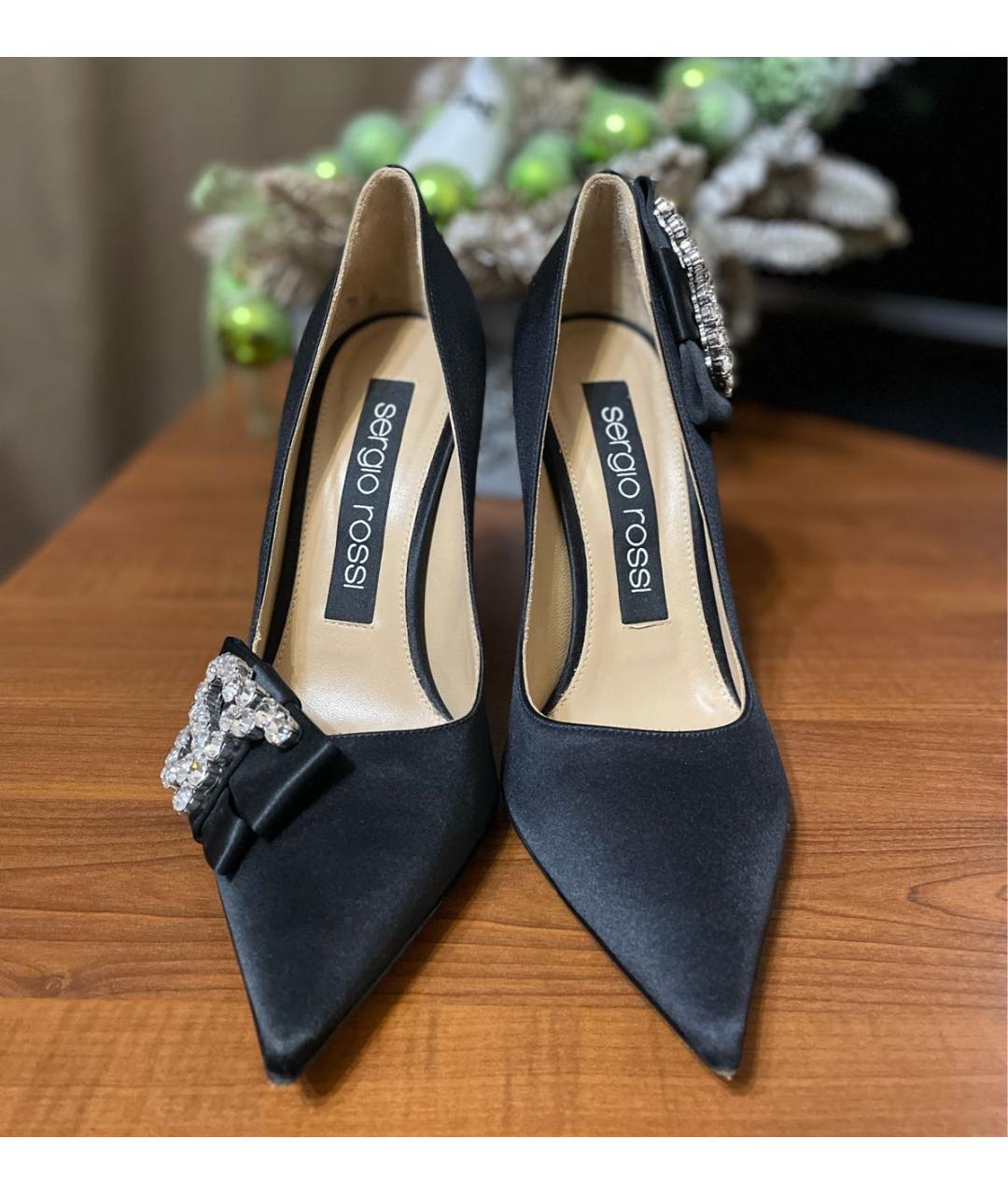 SERGIO ROSSI Черные текстильные туфли, фото 2