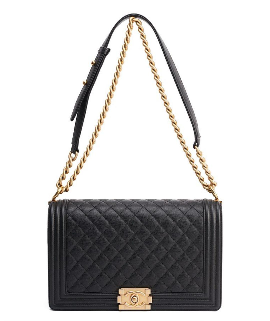 CHANEL Черная кожаная сумка через плечо, фото 7