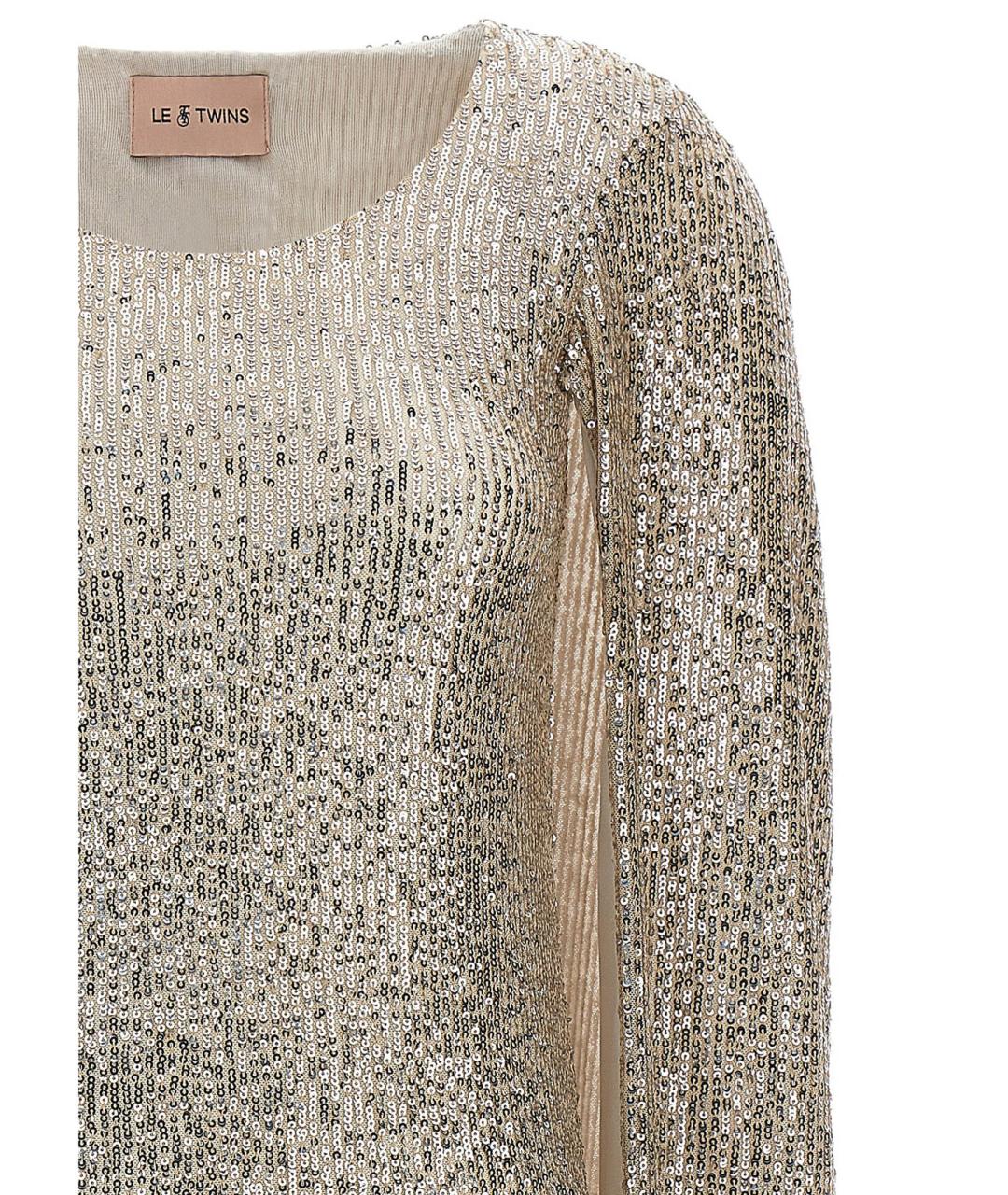 LE TWINS Серебряное полиэстеровое вечернее платье, фото 3