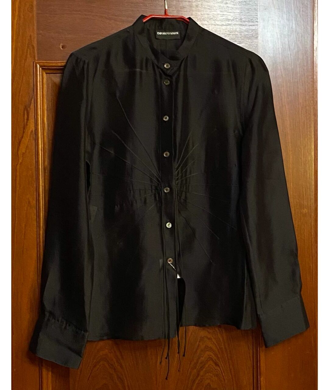 EMPORIO ARMANI Черная шелковая рубашка, фото 7