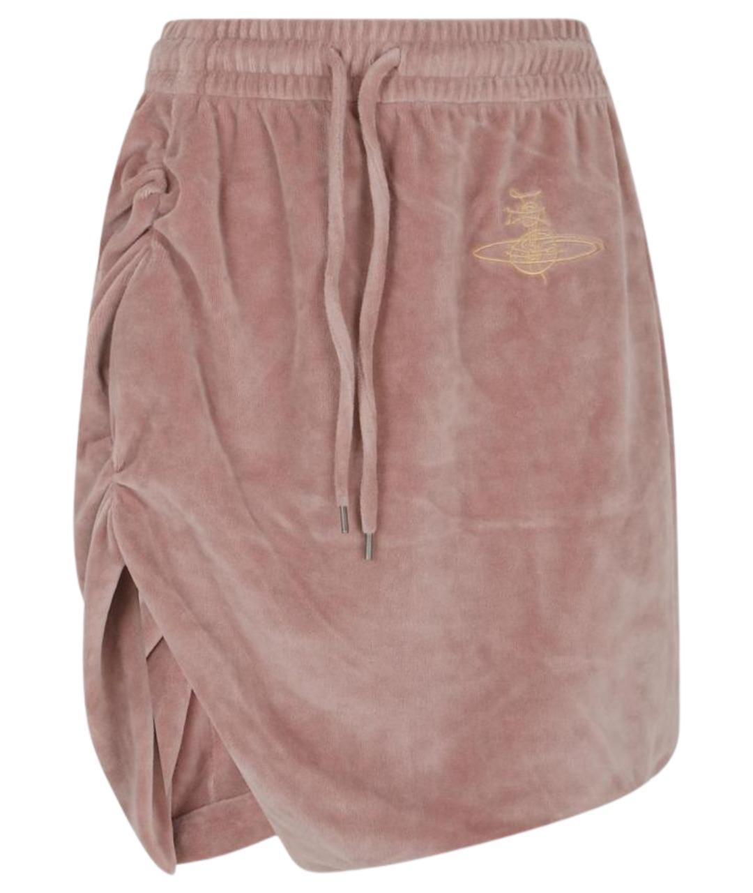 VIVIENNE WESTWOOD Розовая хлопковая юбка мини, фото 1