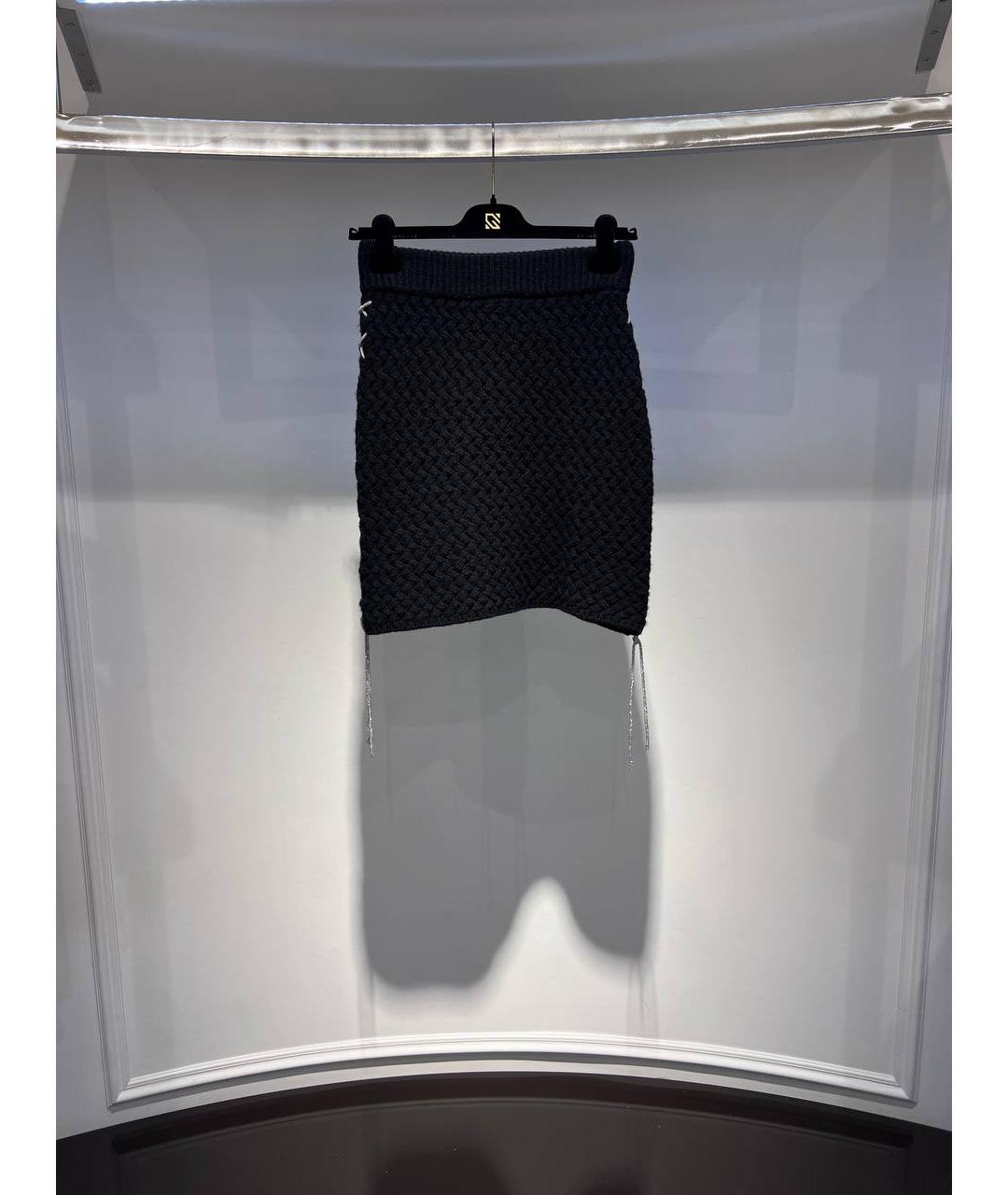 GIUSEPPE DI MORABITO Черная шерстяная юбка миди, фото 4