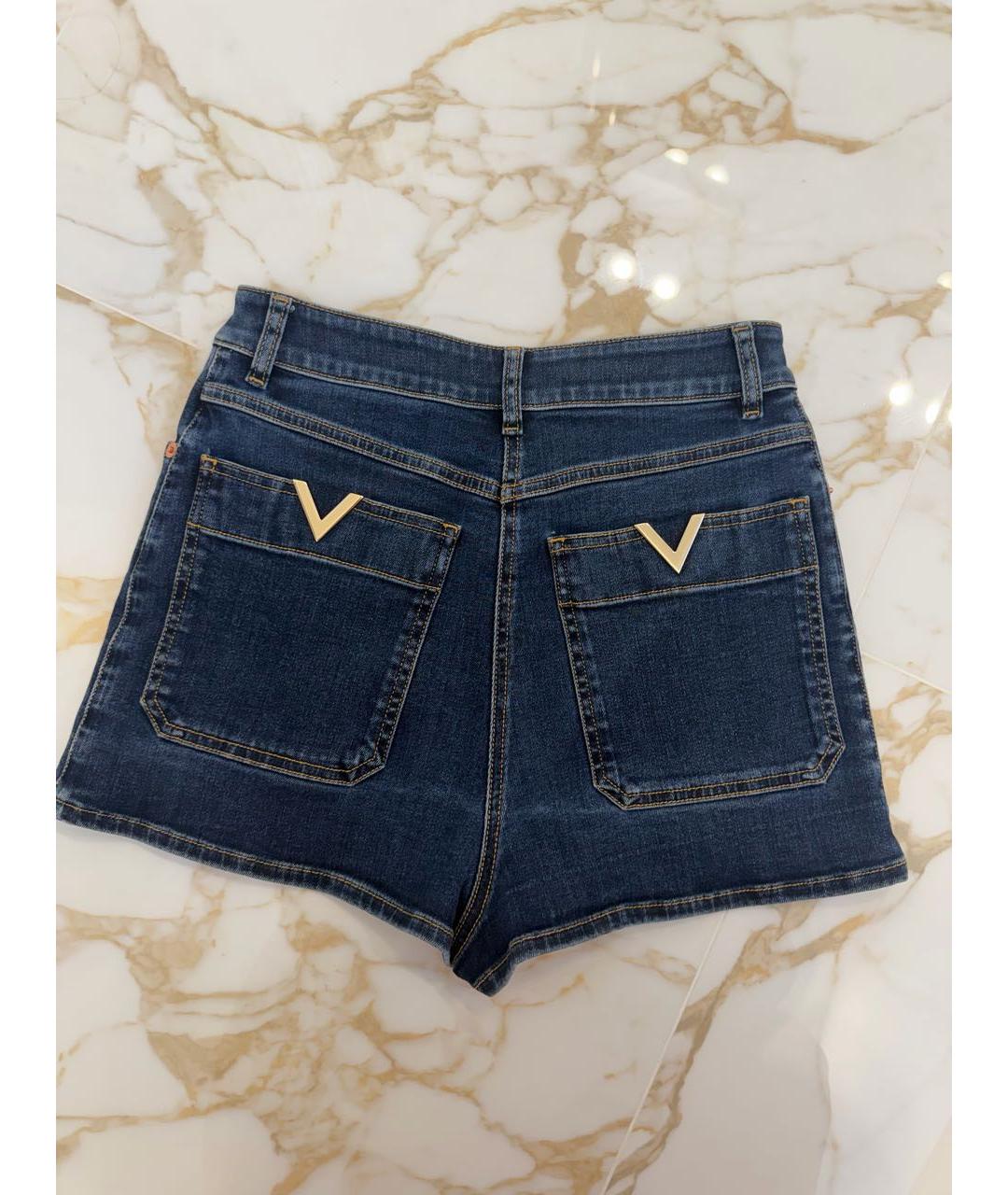 VALENTINO Темно-синие хлопковые шорты, фото 2