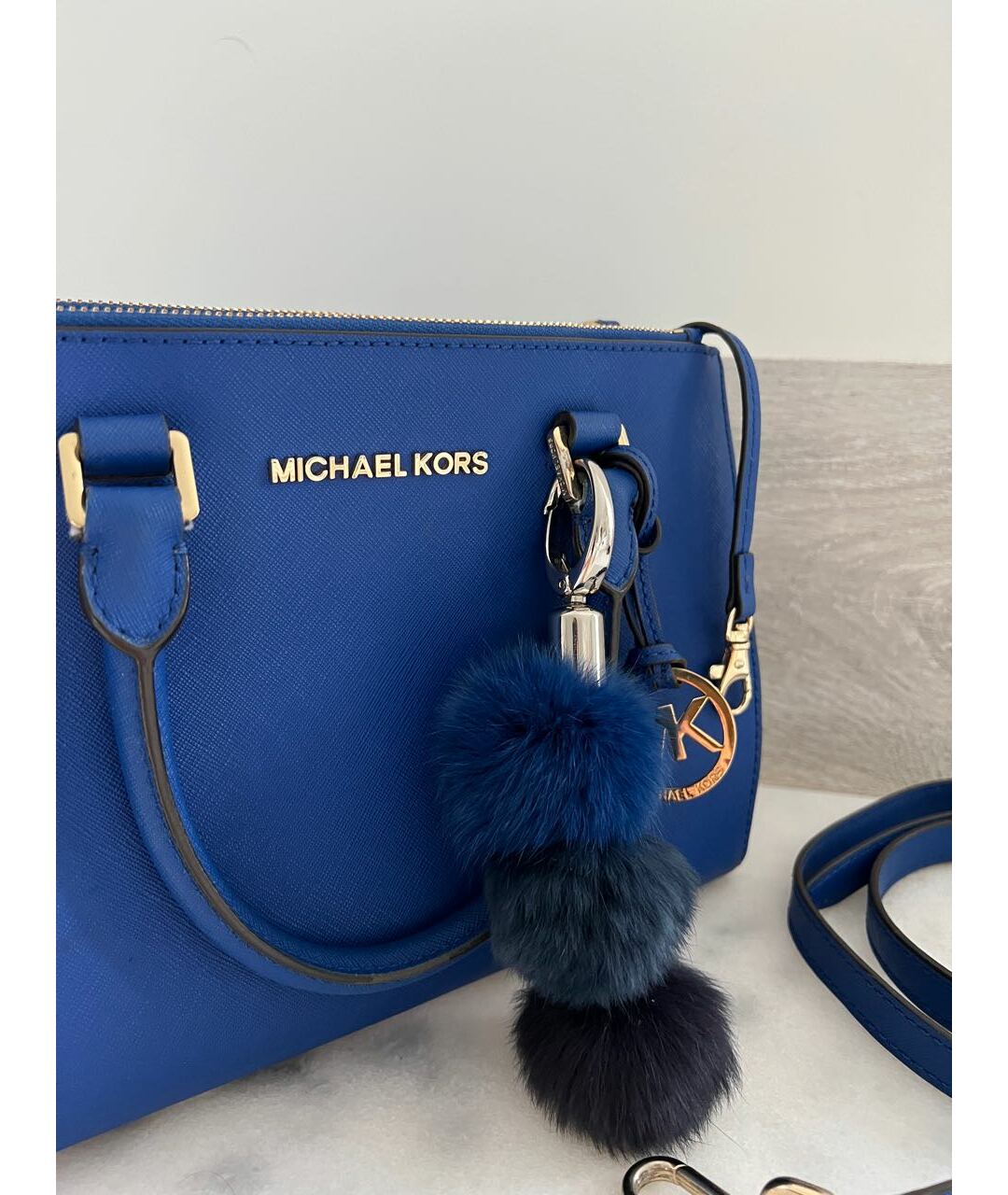 MICHAEL KORS Синяя кожаная сумка тоут, фото 5