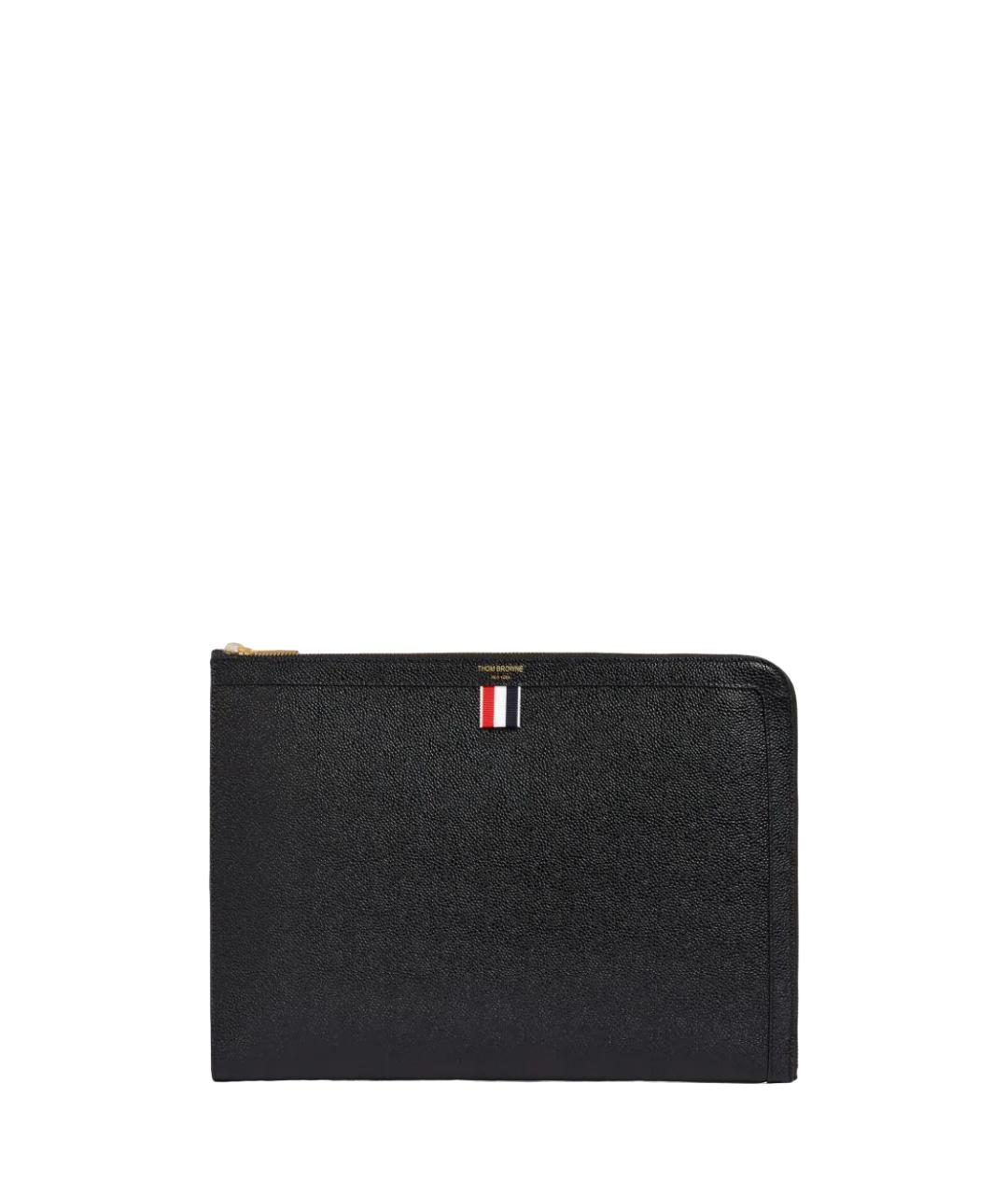 THOM BROWNE Черный кожаный кошелек, фото 1