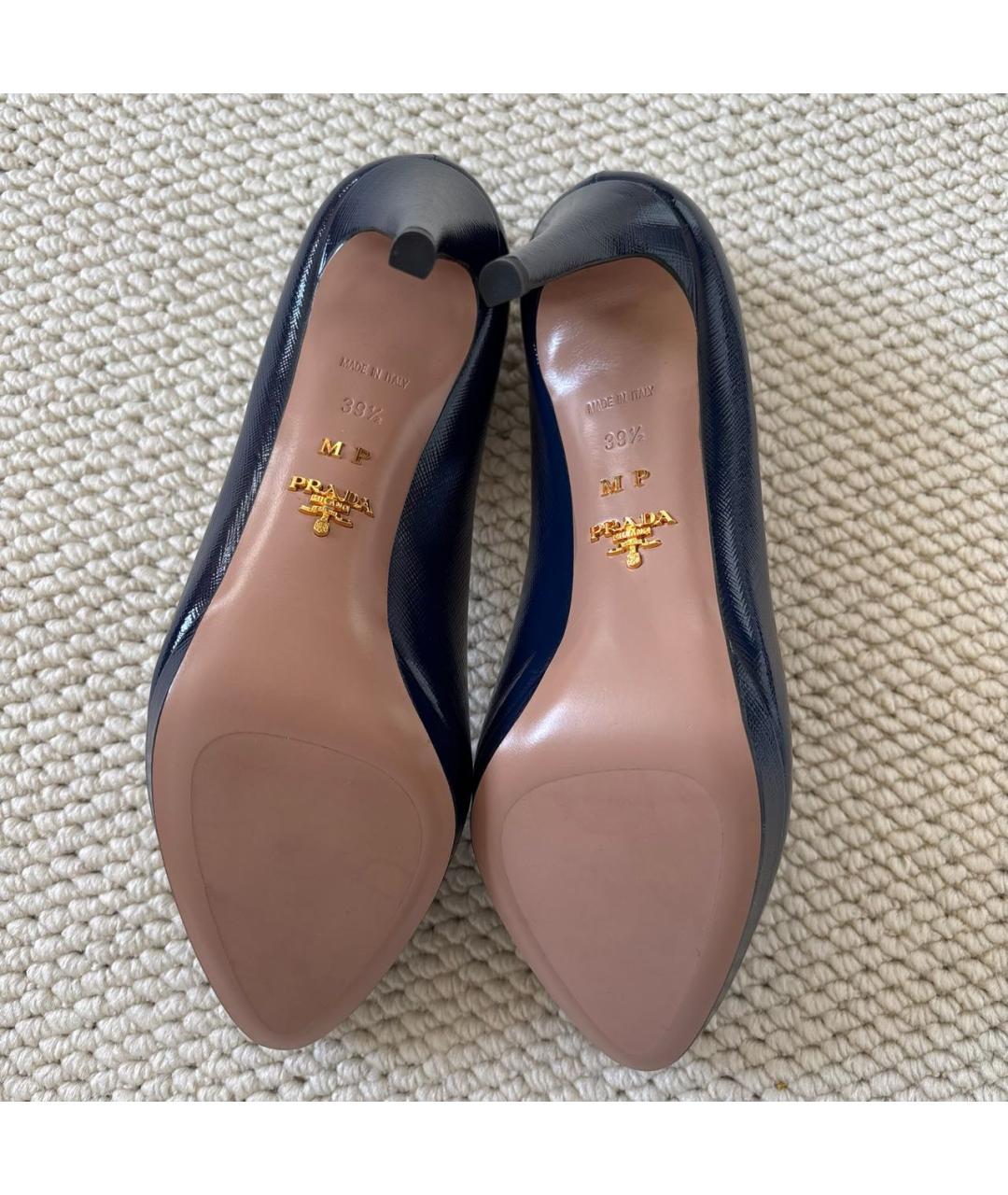 PRADA Темно-синие кожаные туфли, фото 3