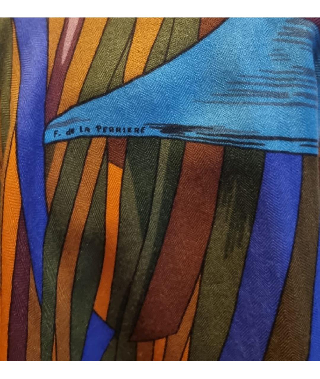 HERMES Зеленый кашемировый платок, фото 4