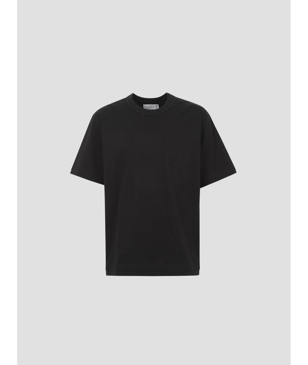 SACAI Черная хлопковая футболка, фото 4