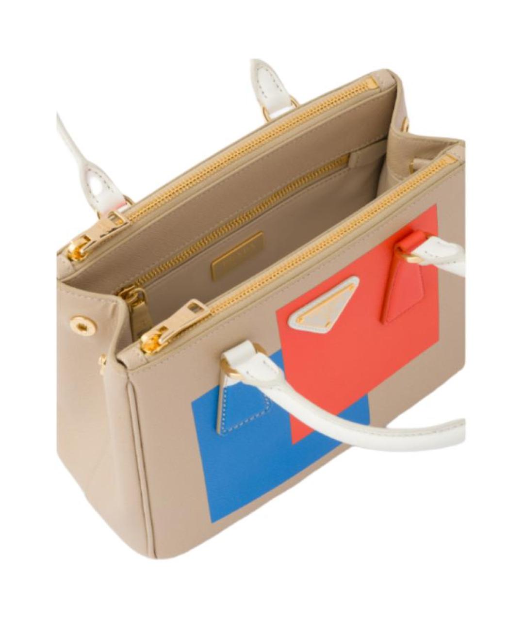 PRADA Бежевая кожаная сумка через плечо, фото 5