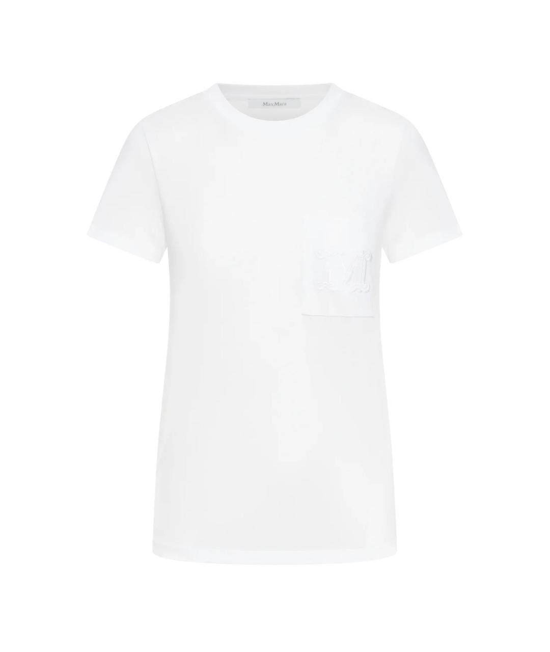 MAX MARA Белая хлопковая футболка, фото 1