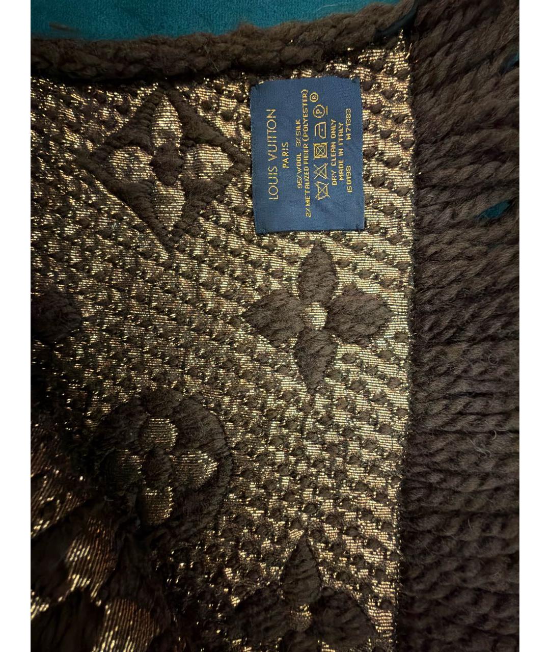 LOUIS VUITTON Коричневый шарф, фото 3