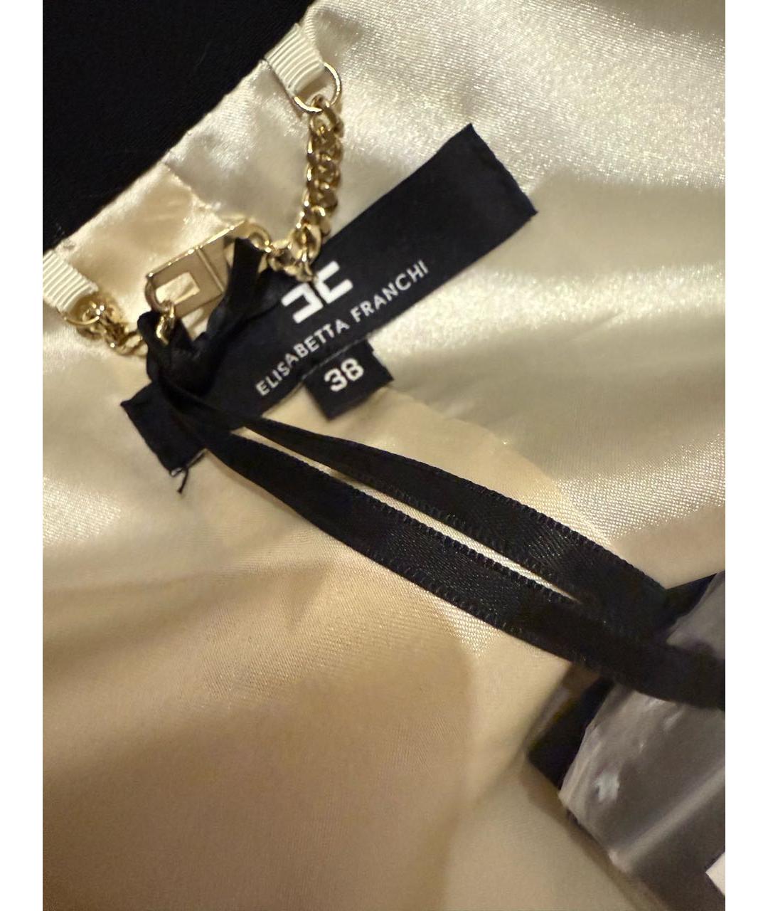 ELISABETTA FRANCHI Черный вискозный жакет/пиджак, фото 8
