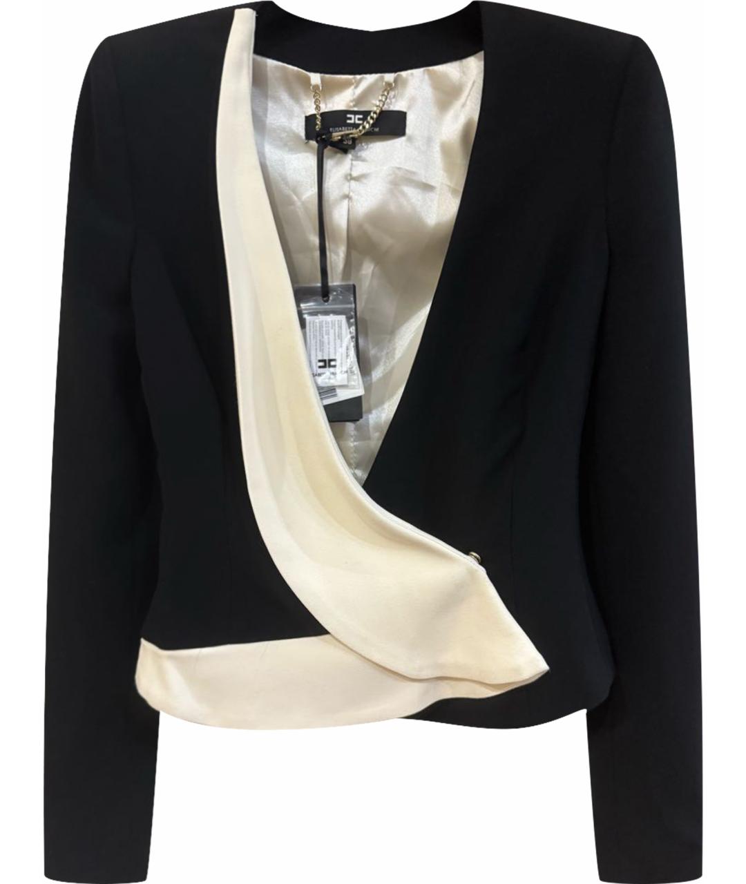 ELISABETTA FRANCHI Черный вискозный жакет/пиджак, фото 1
