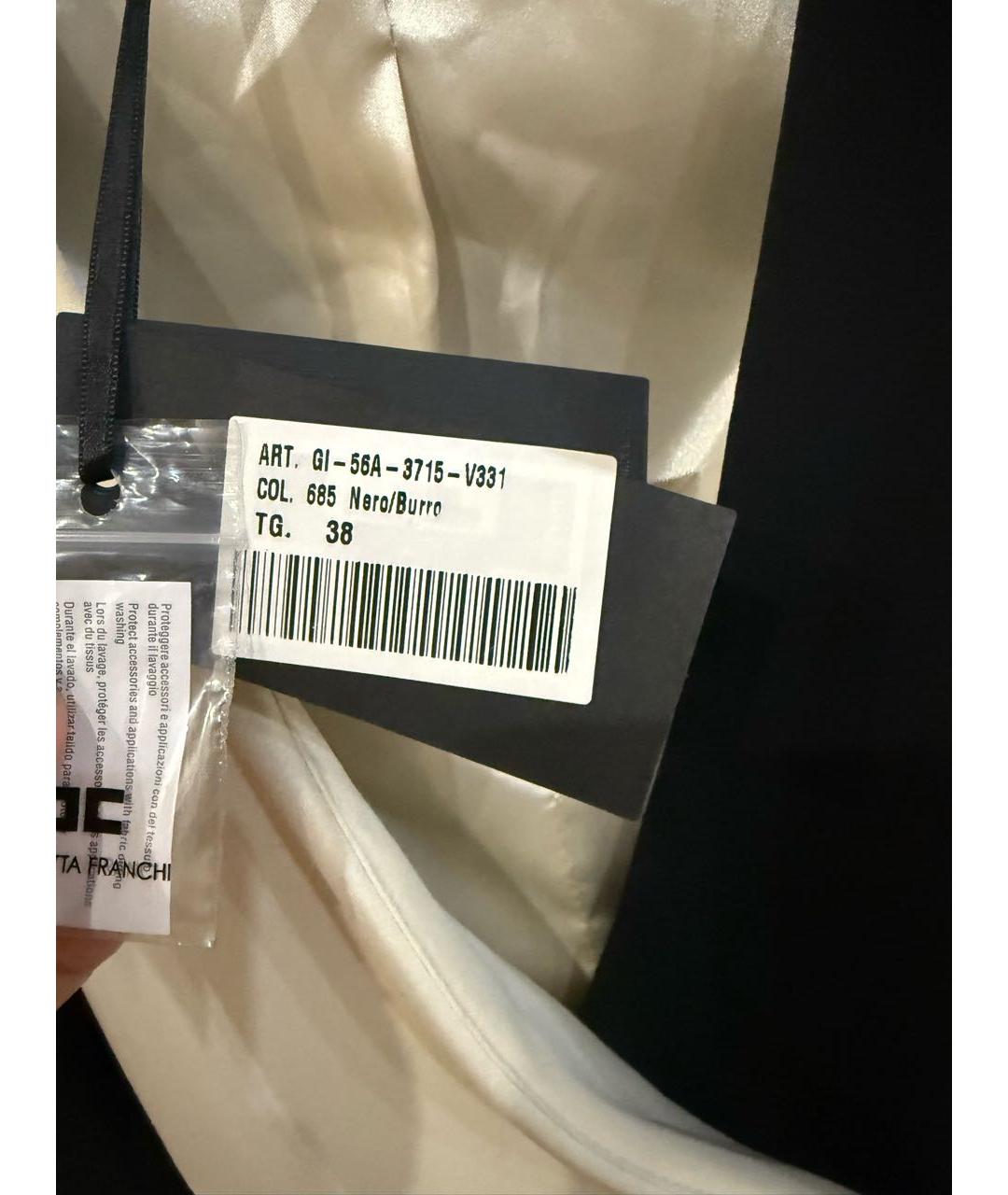 ELISABETTA FRANCHI Черный вискозный жакет/пиджак, фото 5