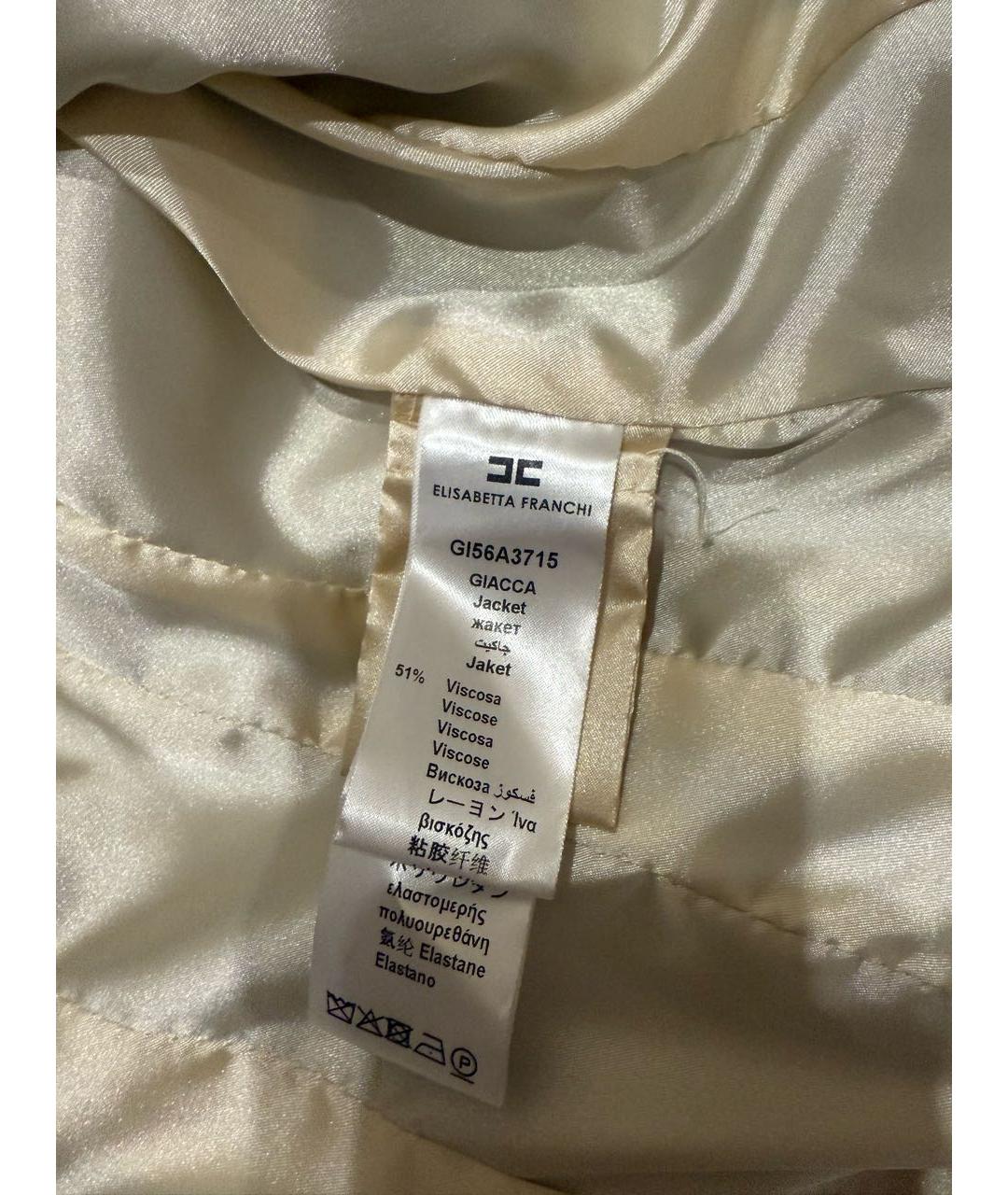 ELISABETTA FRANCHI Черный вискозный жакет/пиджак, фото 6