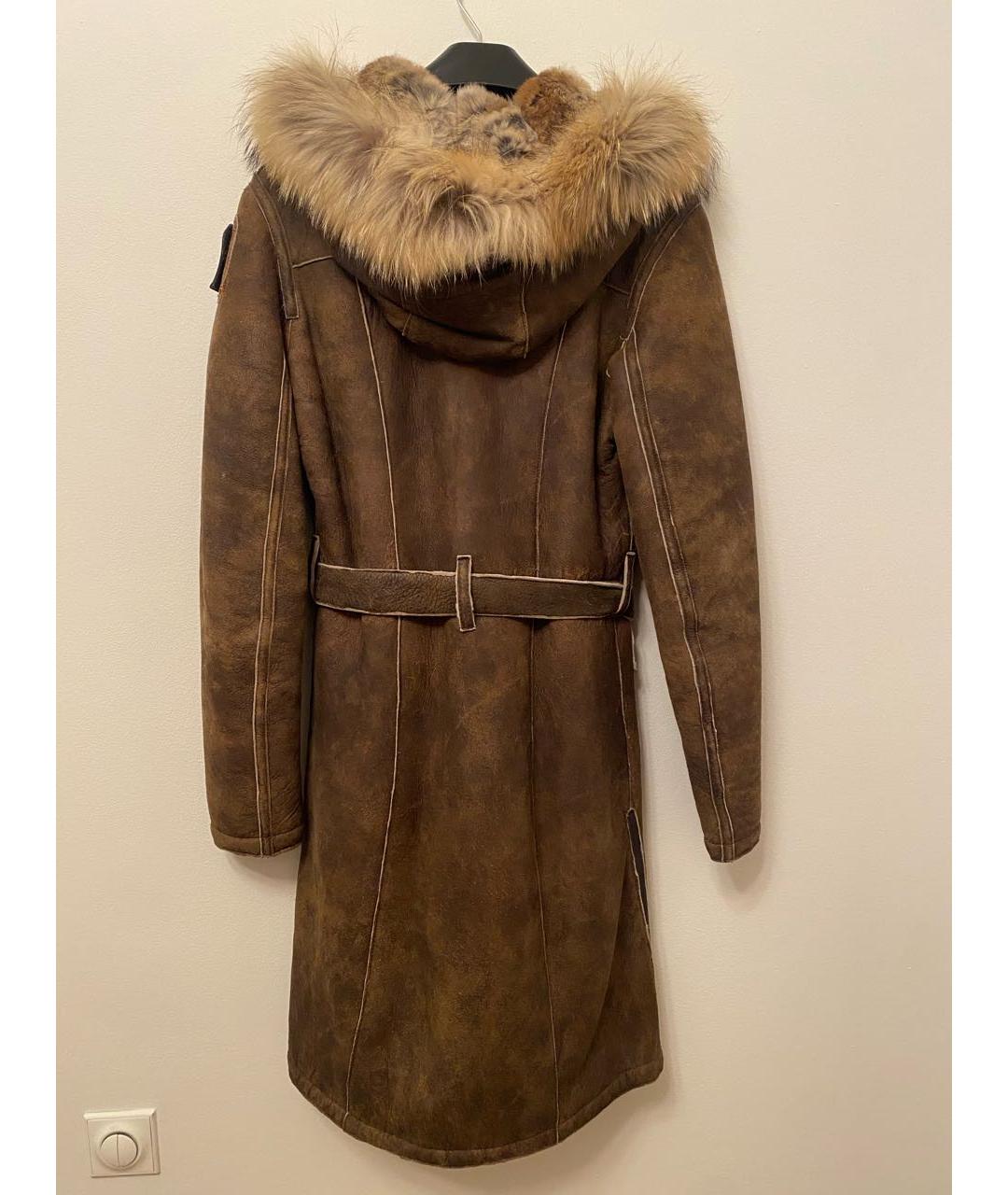 PARAJUMPERS Коричневая замшевая дубленка, фото 2