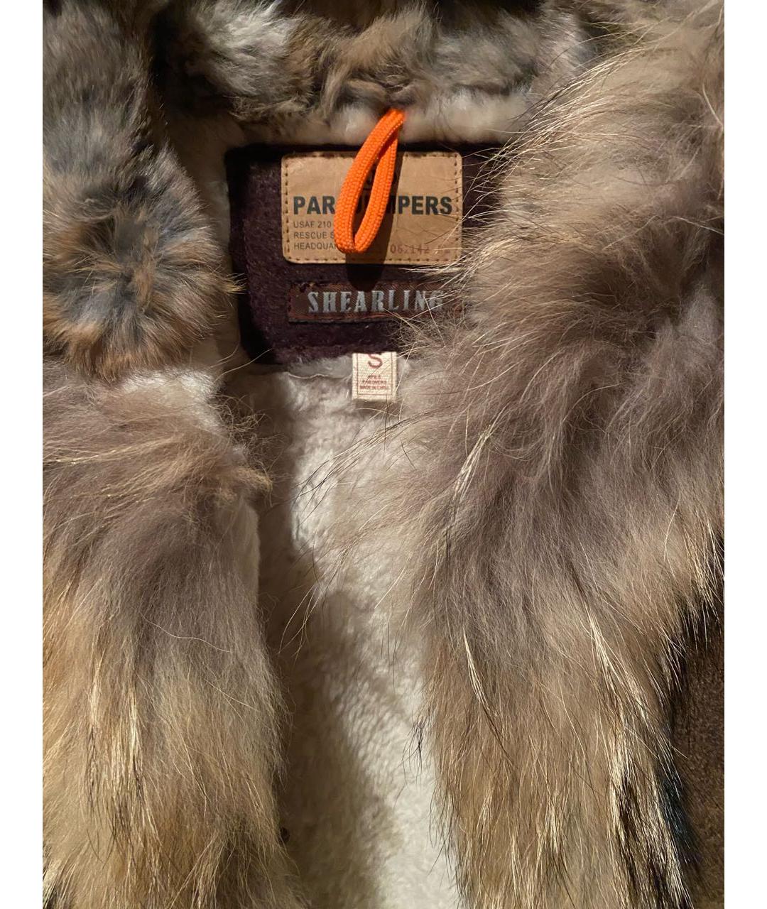 PARAJUMPERS Коричневая замшевая дубленка, фото 4