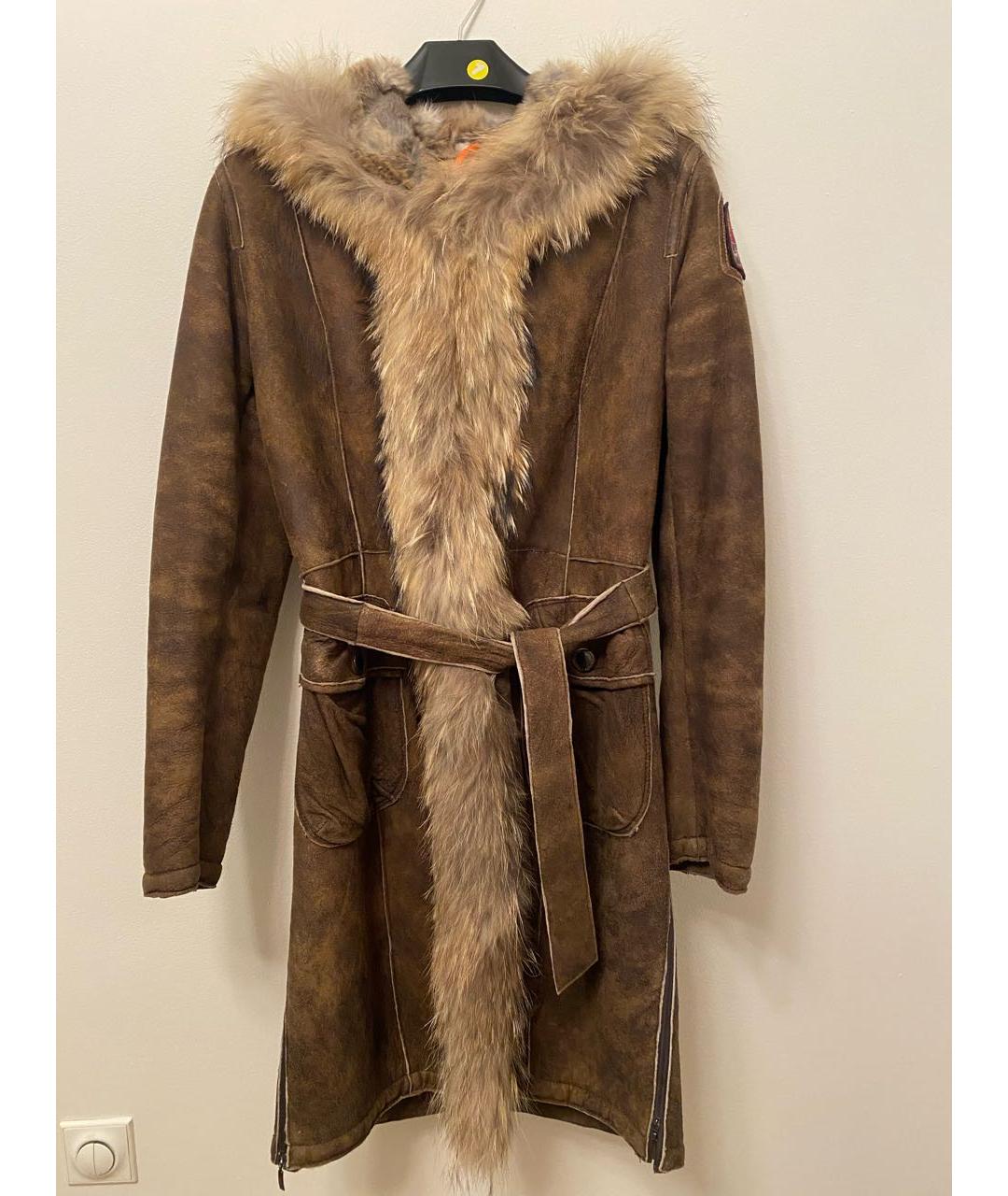 PARAJUMPERS Коричневая замшевая дубленка, фото 5