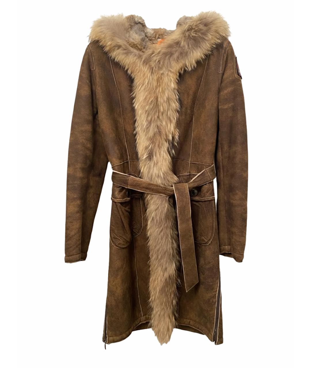 PARAJUMPERS Коричневая замшевая дубленка, фото 1