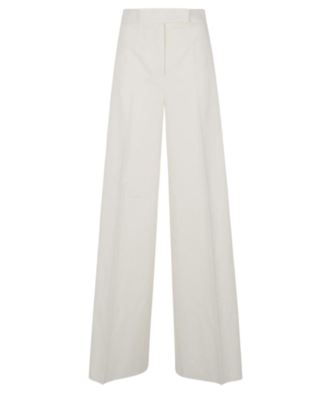 MAX MARA Белые хлопковые прямые брюки, фото 1