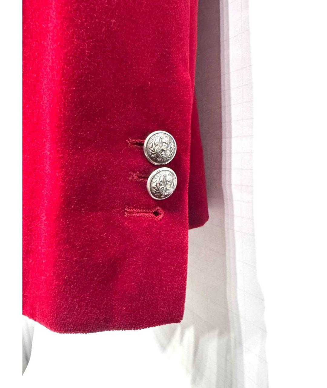BALMAIN Бордовый велюровый пиджак, фото 5