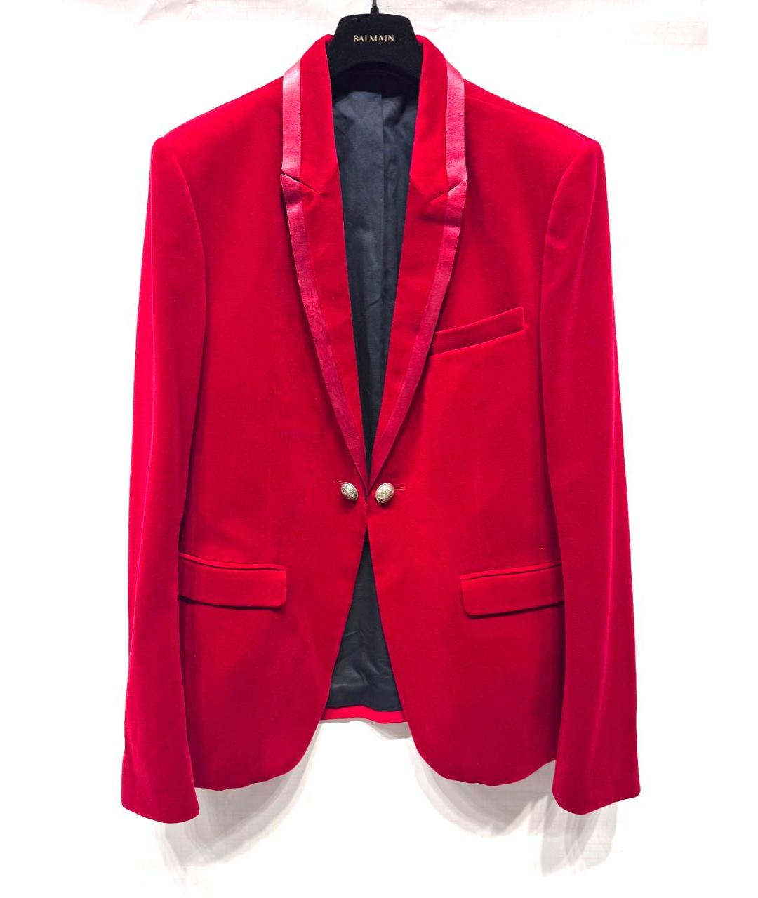 BALMAIN Бордовый велюровый пиджак, фото 9