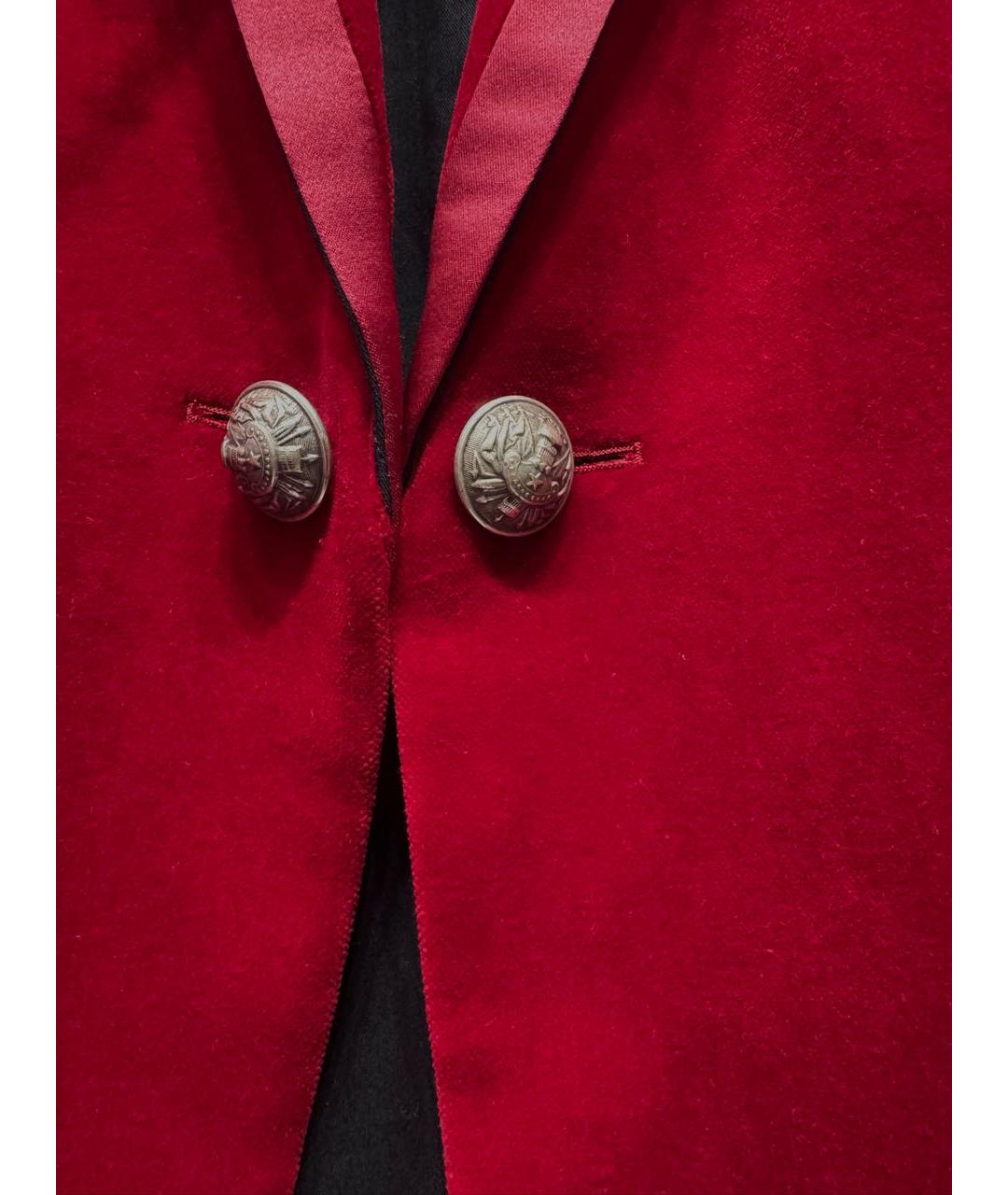 BALMAIN Бордовый велюровый пиджак, фото 4