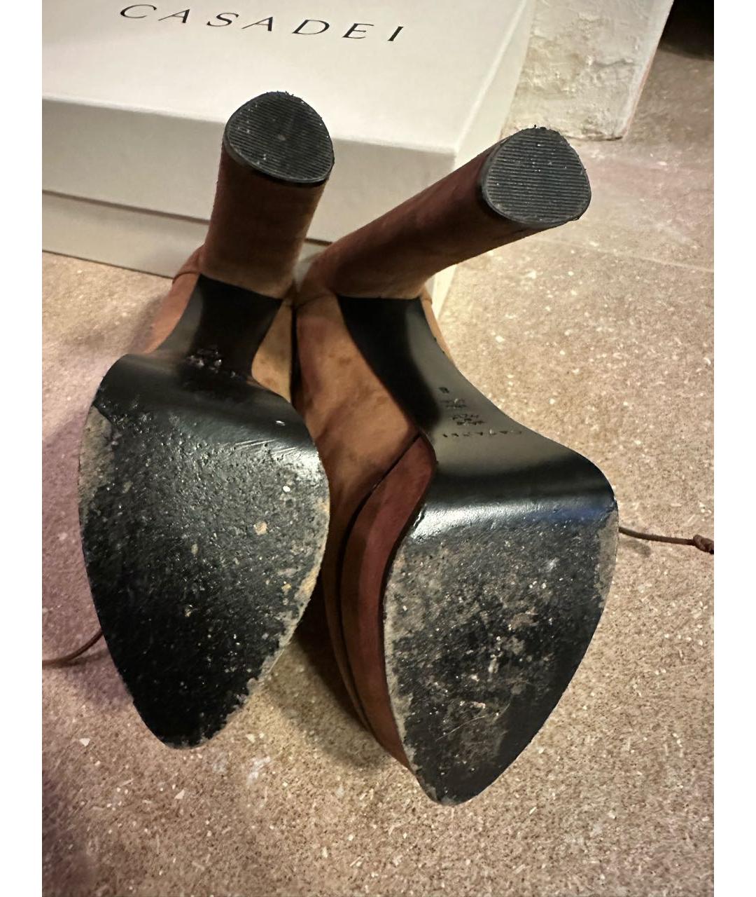 CASADEI Бежевые замшевые ботильоны, фото 5