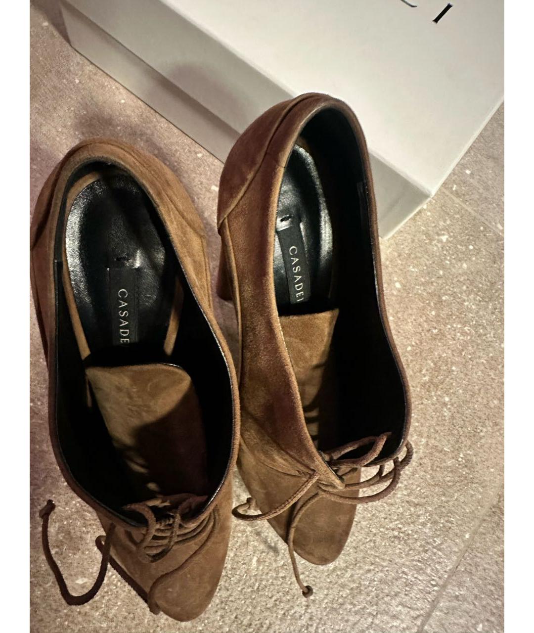 CASADEI Бежевые замшевые ботильоны, фото 6