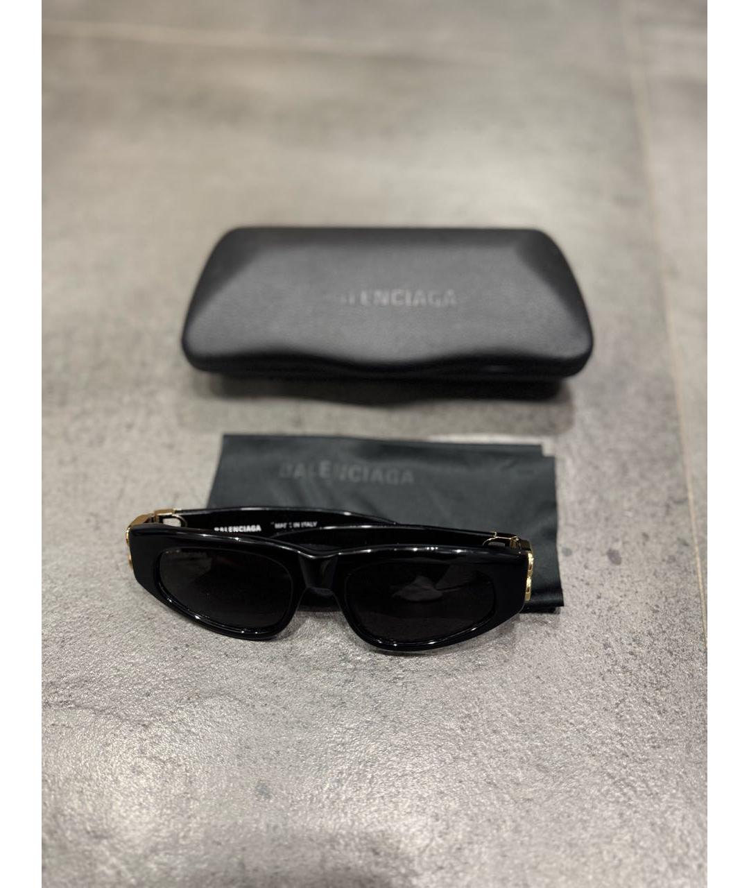 BALENCIAGA Черные пластиковые солнцезащитные очки, фото 3