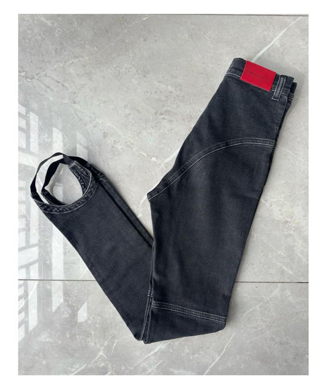 ALESSANDRA RICH Черные хлопковые джинсы слим, фото 2