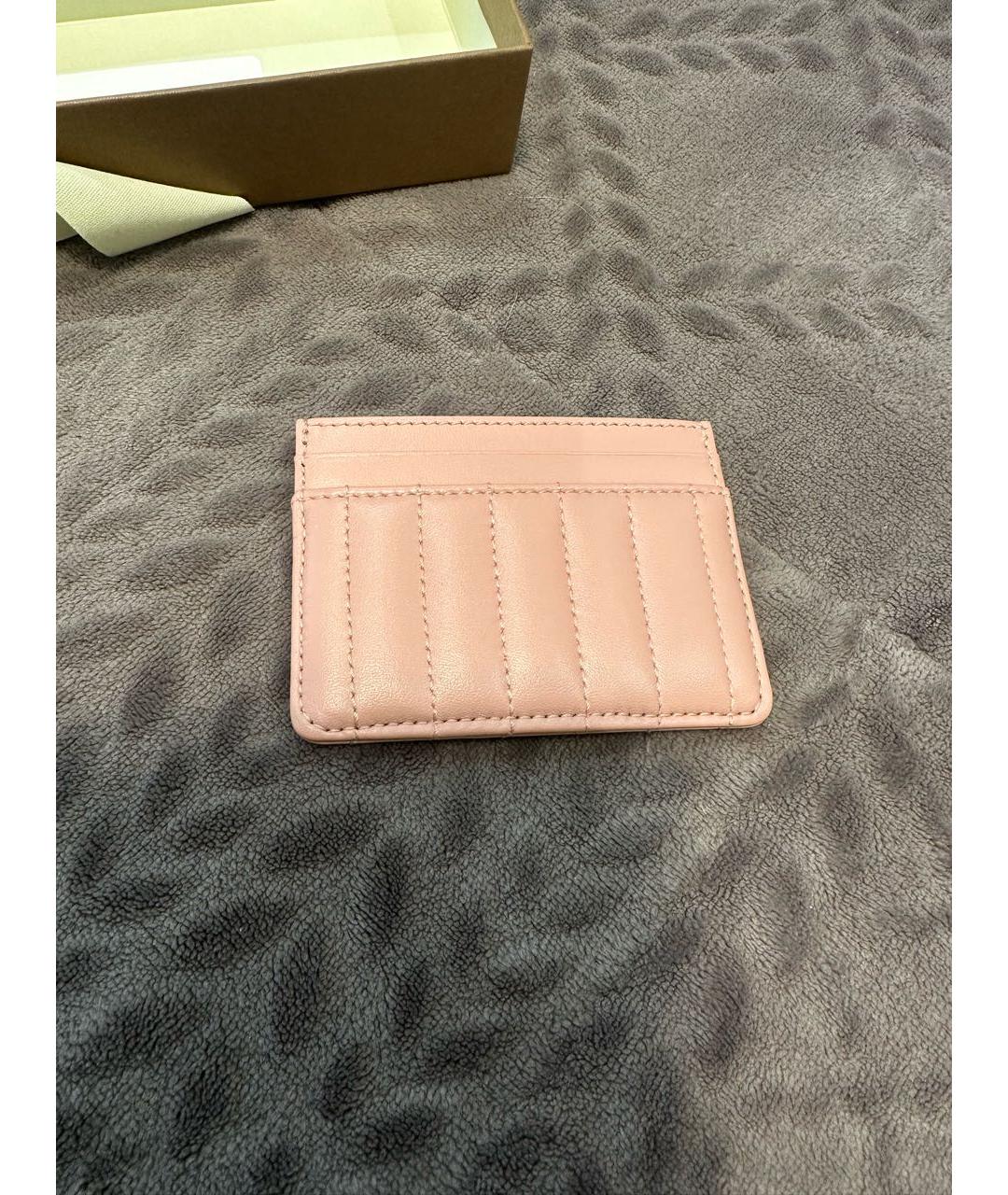 BURBERRY Розовый кожаный кардхолдер, фото 3