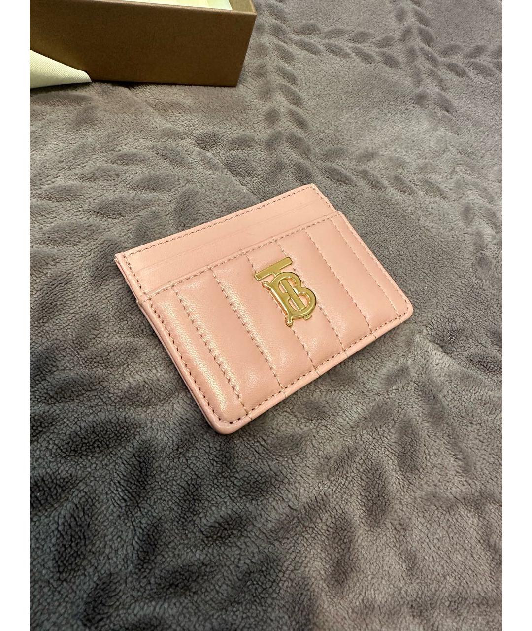 BURBERRY Розовый кожаный кардхолдер, фото 2
