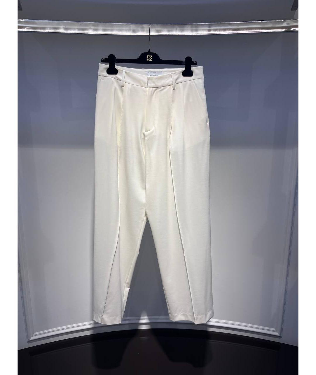 GIUSEPPE DI MORABITO Белые шерстяные брюки широкие, фото 4