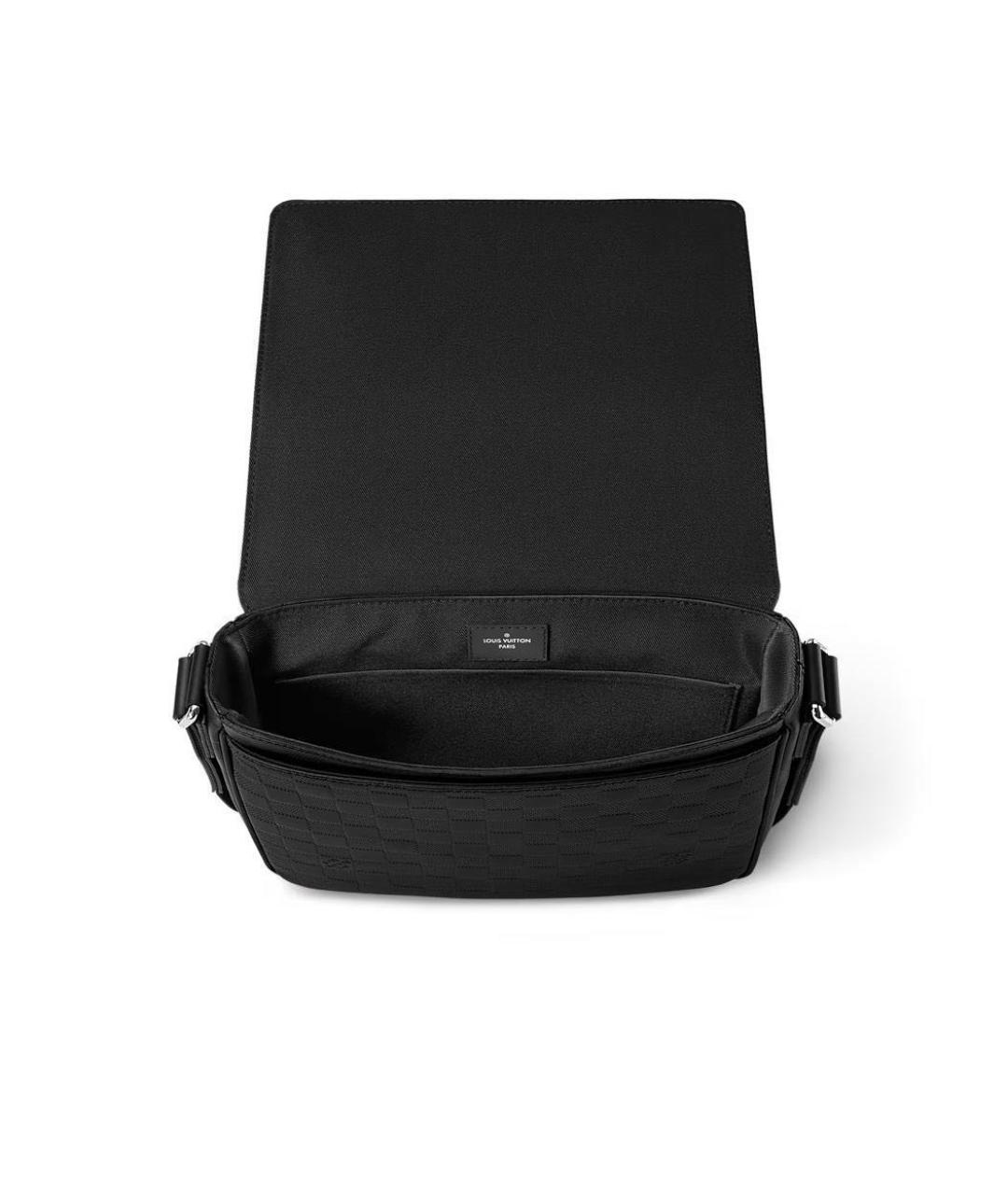 LOUIS VUITTON Черная кожаная сумка на плечо, фото 3