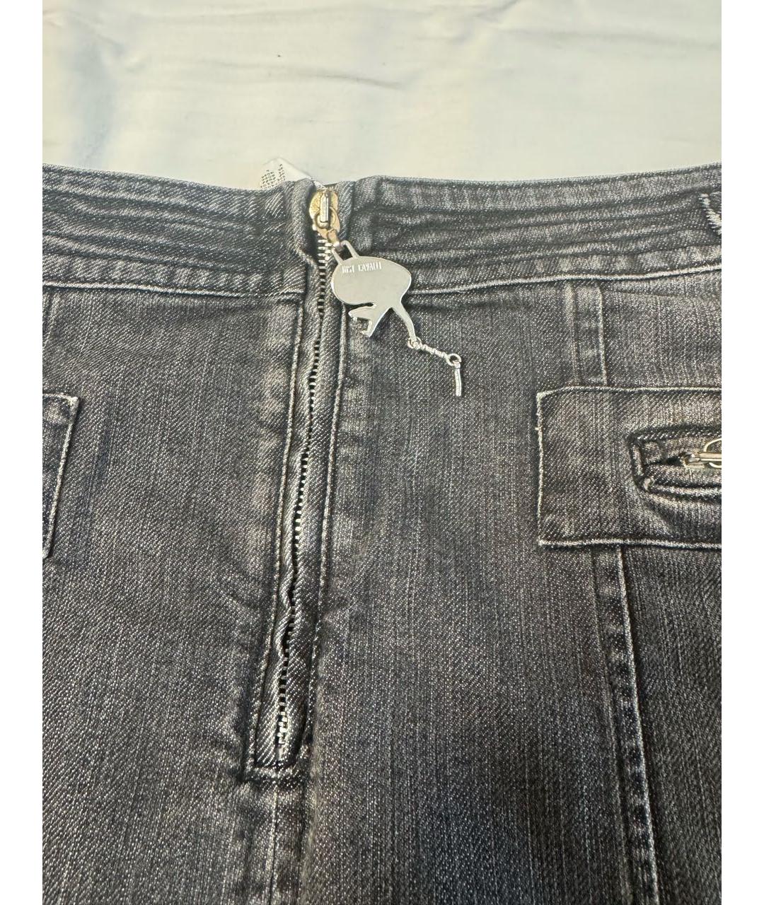 JUST CAVALLI Серая деним юбка миди, фото 5