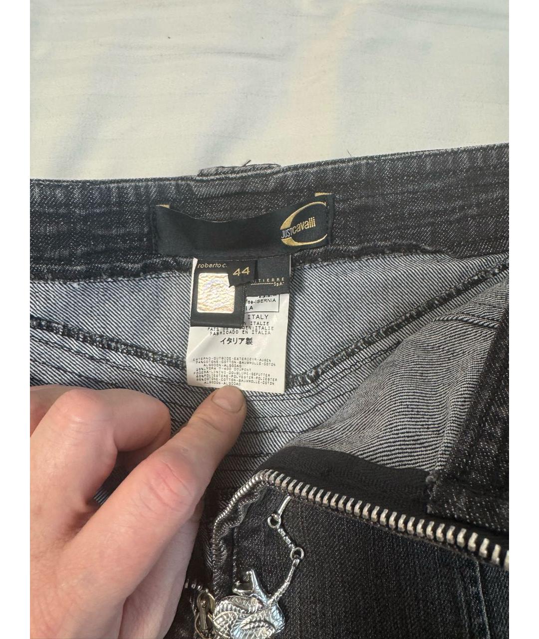 JUST CAVALLI Серая деним юбка миди, фото 4