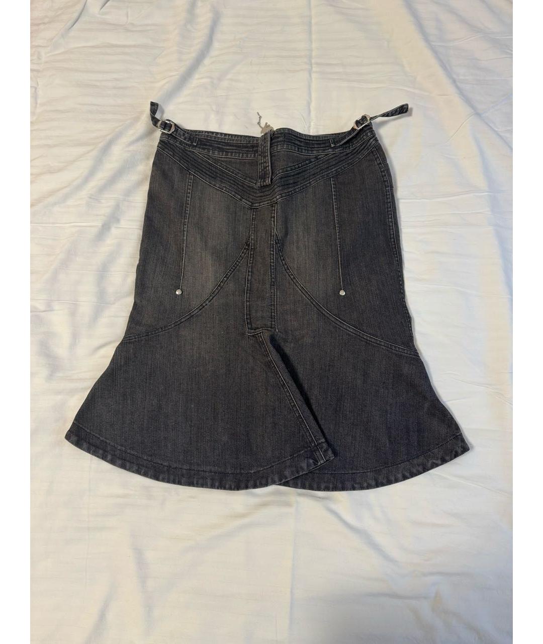 JUST CAVALLI Серая деним юбка миди, фото 2