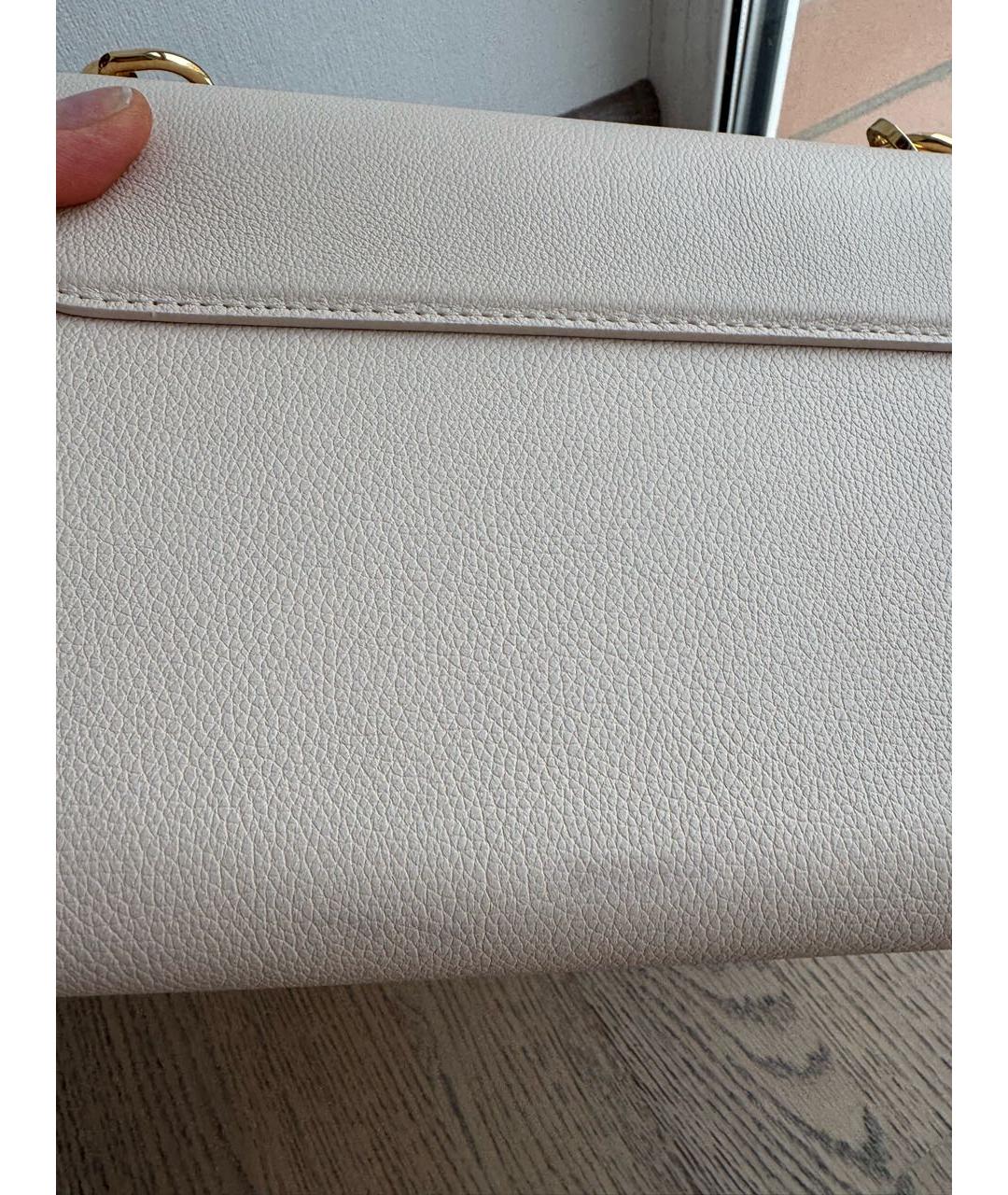 LOUIS VUITTON Бежевая кожаная сумка через плечо, фото 6