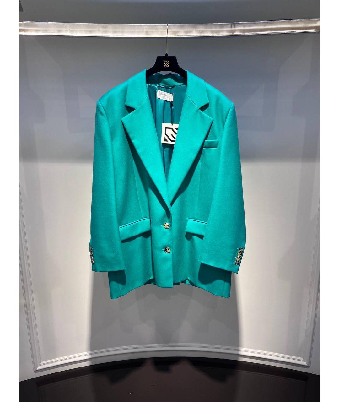 GIUSEPPE DI MORABITO Бирюзовый вискозный жакет/пиджак, фото 4