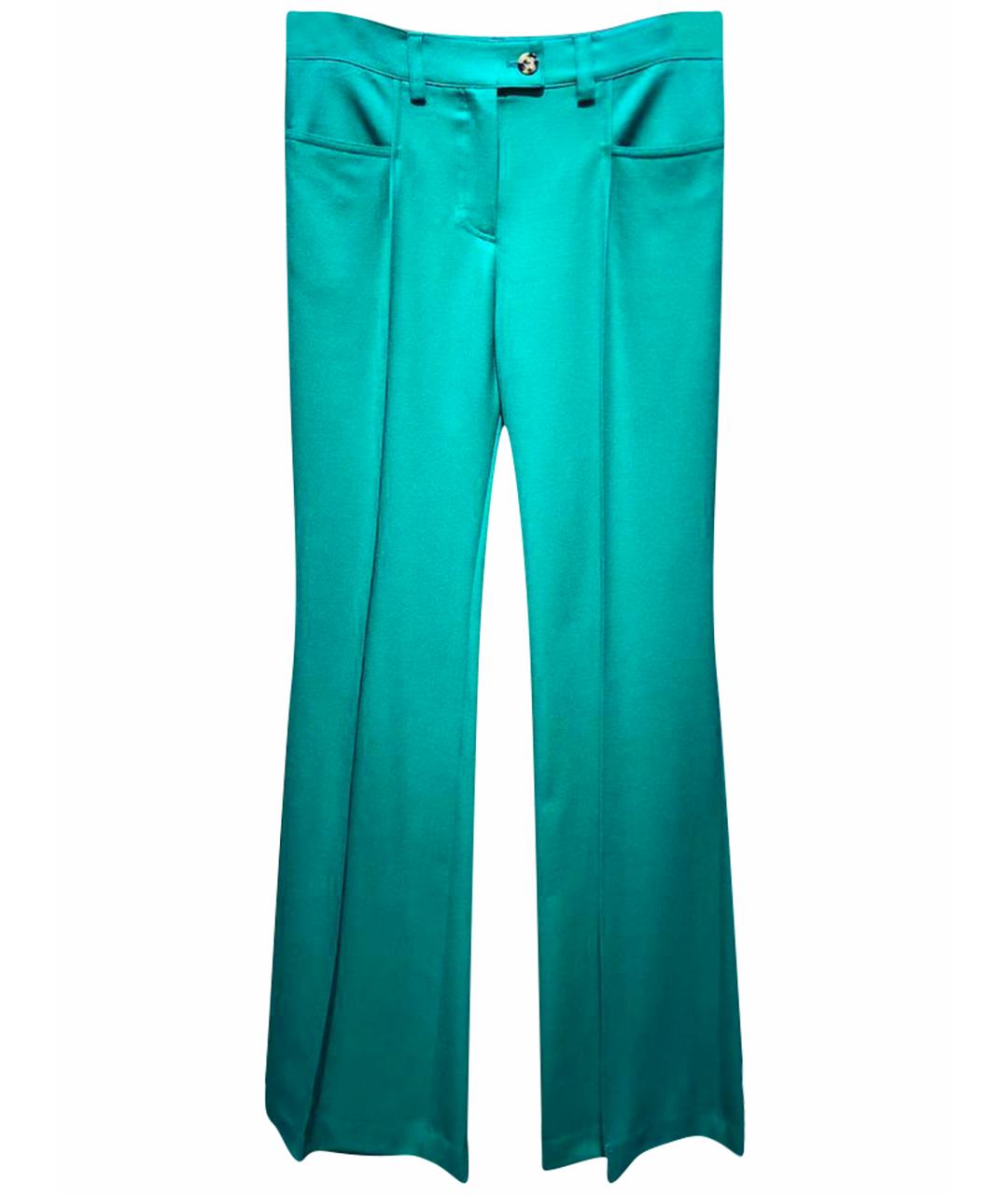 GIUSEPPE DI MORABITO Бирюзовые вискозные брюки широкие, фото 1