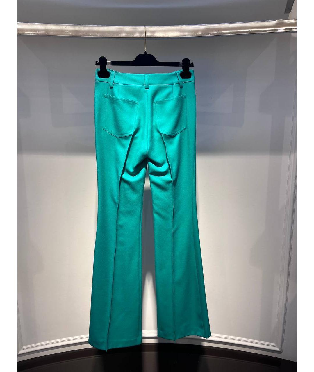 GIUSEPPE DI MORABITO Бирюзовые вискозные брюки широкие, фото 3