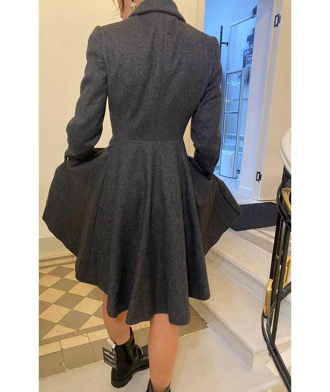 MOSCHINO Серое шерстяное пальто, фото 4