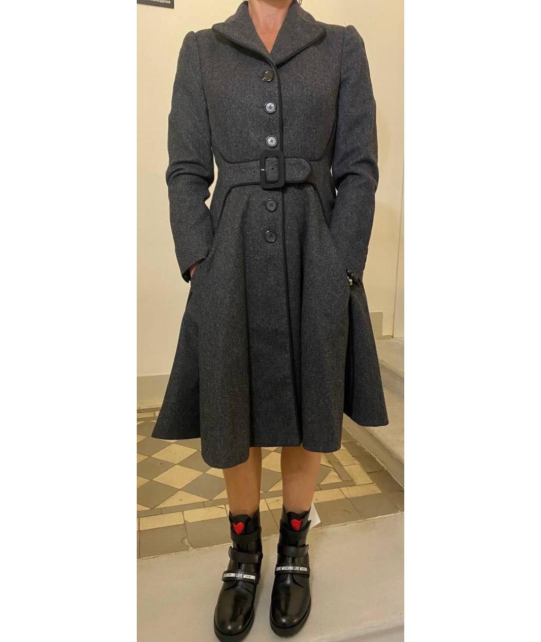 MOSCHINO Серое шерстяное пальто, фото 3
