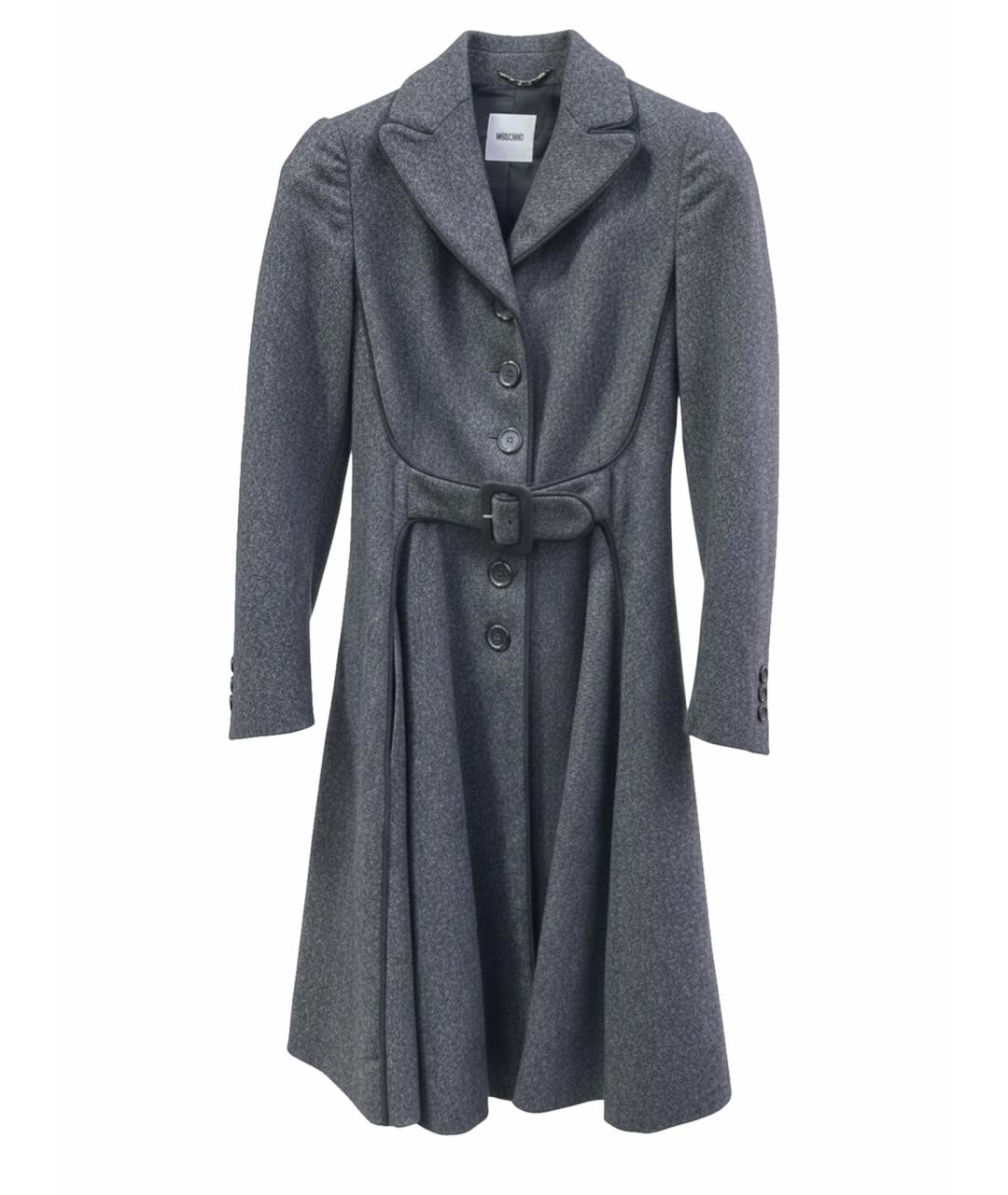 MOSCHINO Серое шерстяное пальто, фото 1