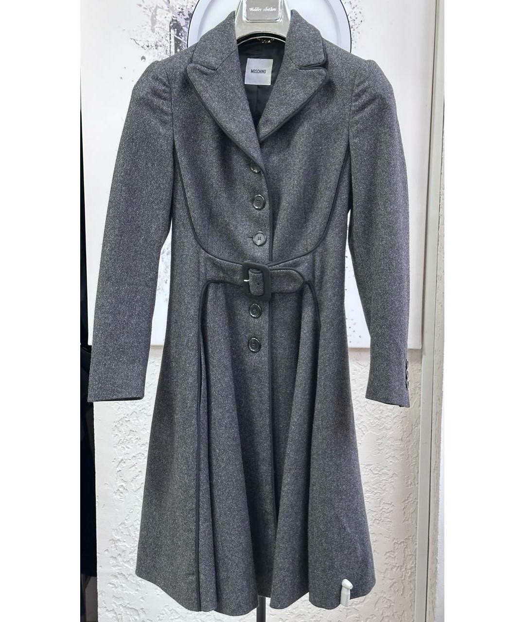 MOSCHINO Серое шерстяное пальто, фото 9