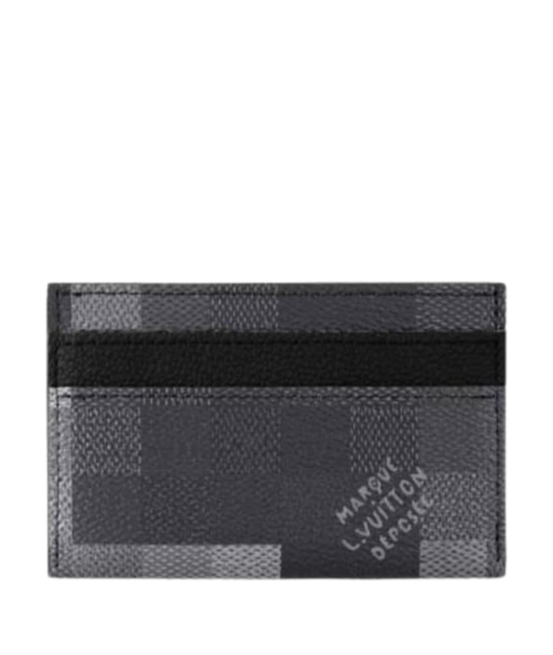 LOUIS VUITTON Серый кожаный кардхолдер, фото 1