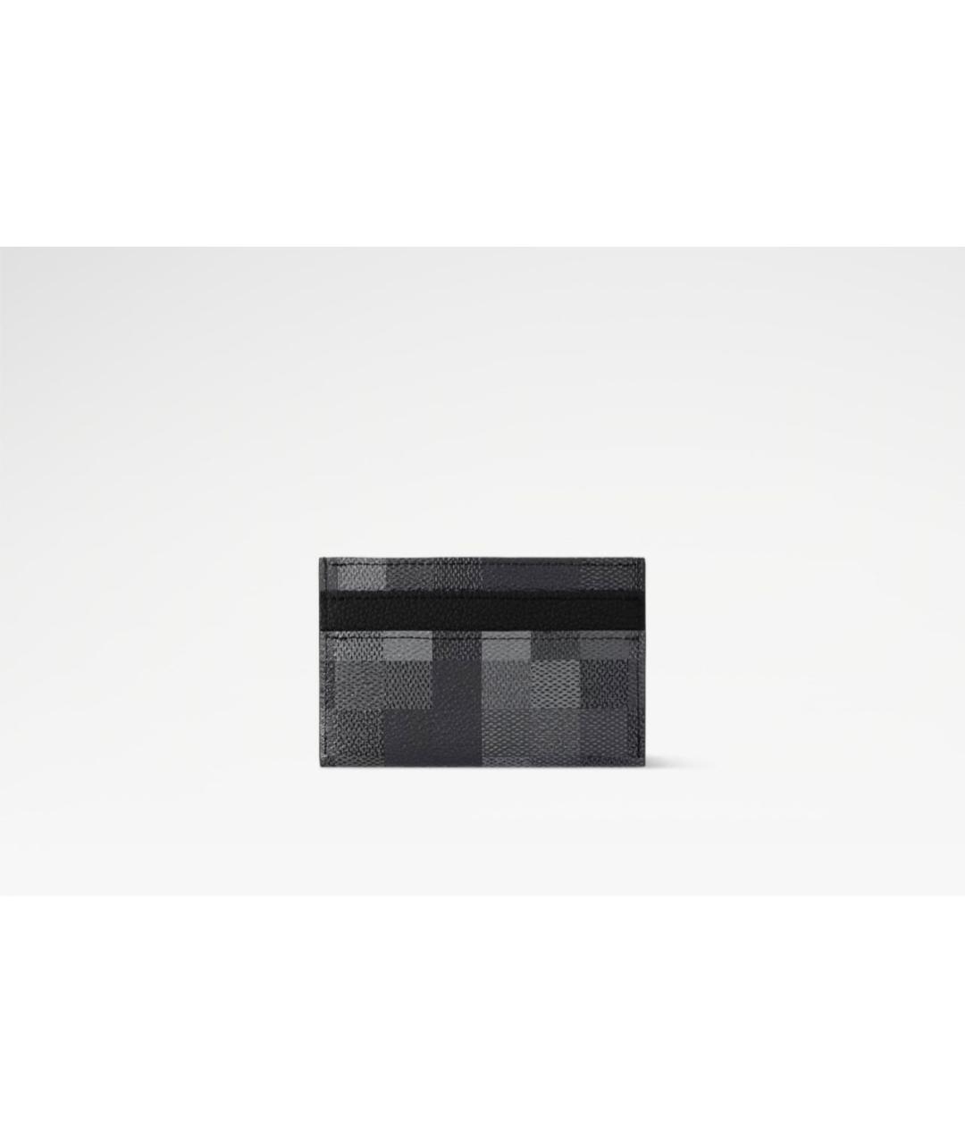 LOUIS VUITTON Серый кожаный кардхолдер, фото 2