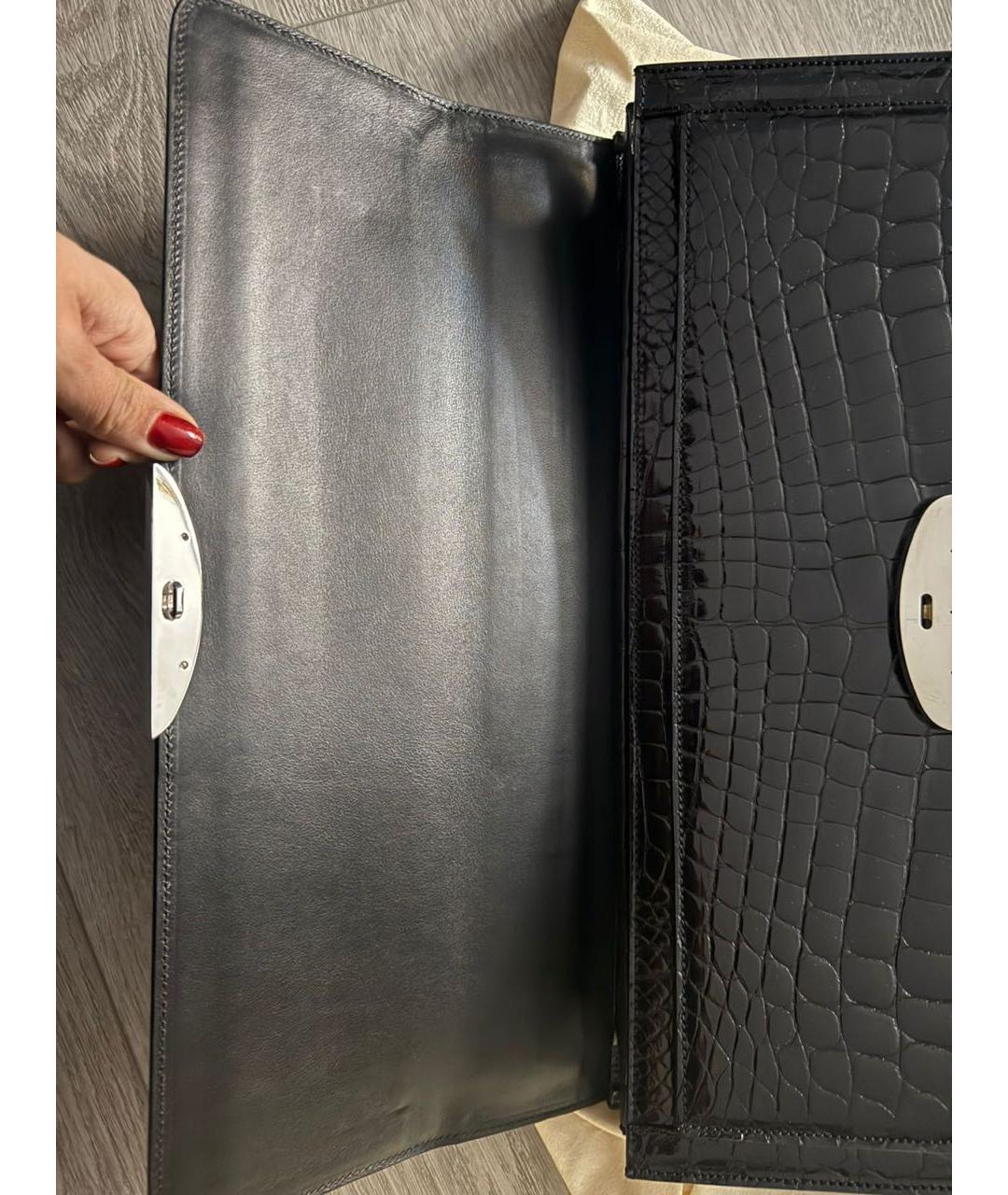 BRIONI Черный портфель из экзотической кожи, фото 8