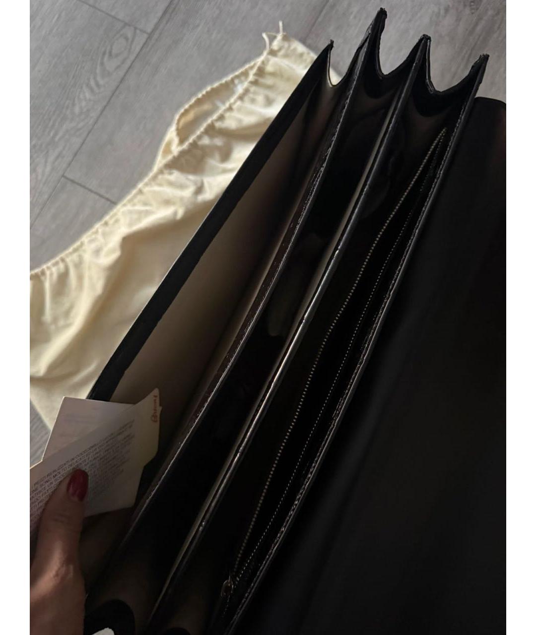 BRIONI Черный портфель из экзотической кожи, фото 4